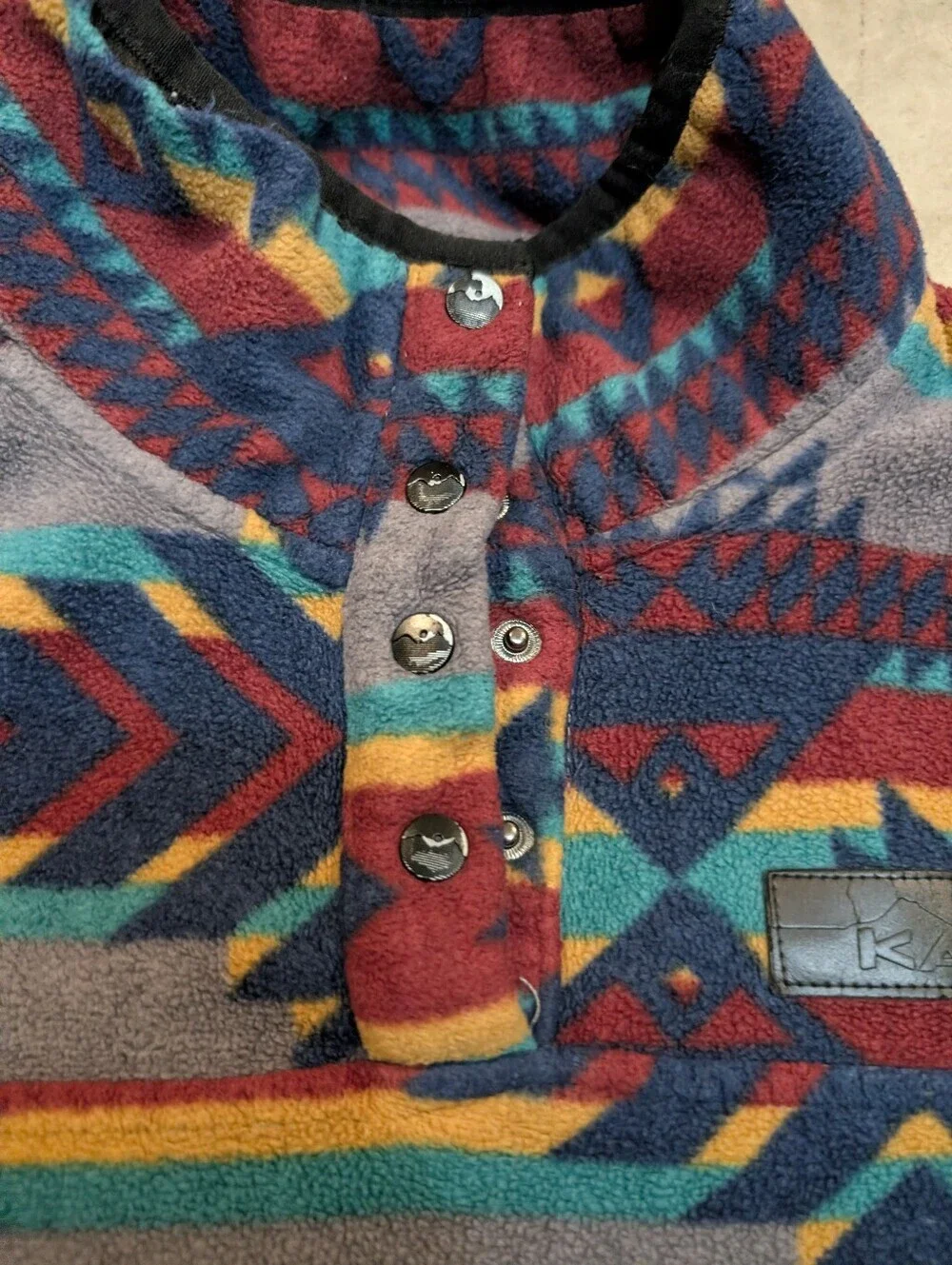Kavu Multicolor Aztec Fleece 1/4 Snap Pull Over Adult S